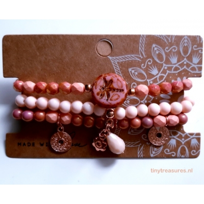 dragonfly/ libelle armbanden set oudroze dragonfly/ libelle armbanden set oudroze